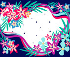 Summer Tropical Floral Background Template F