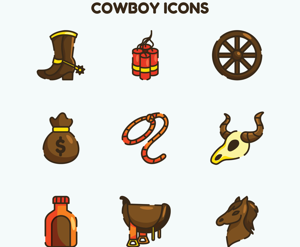 Wild Wild West Cowboy Icons