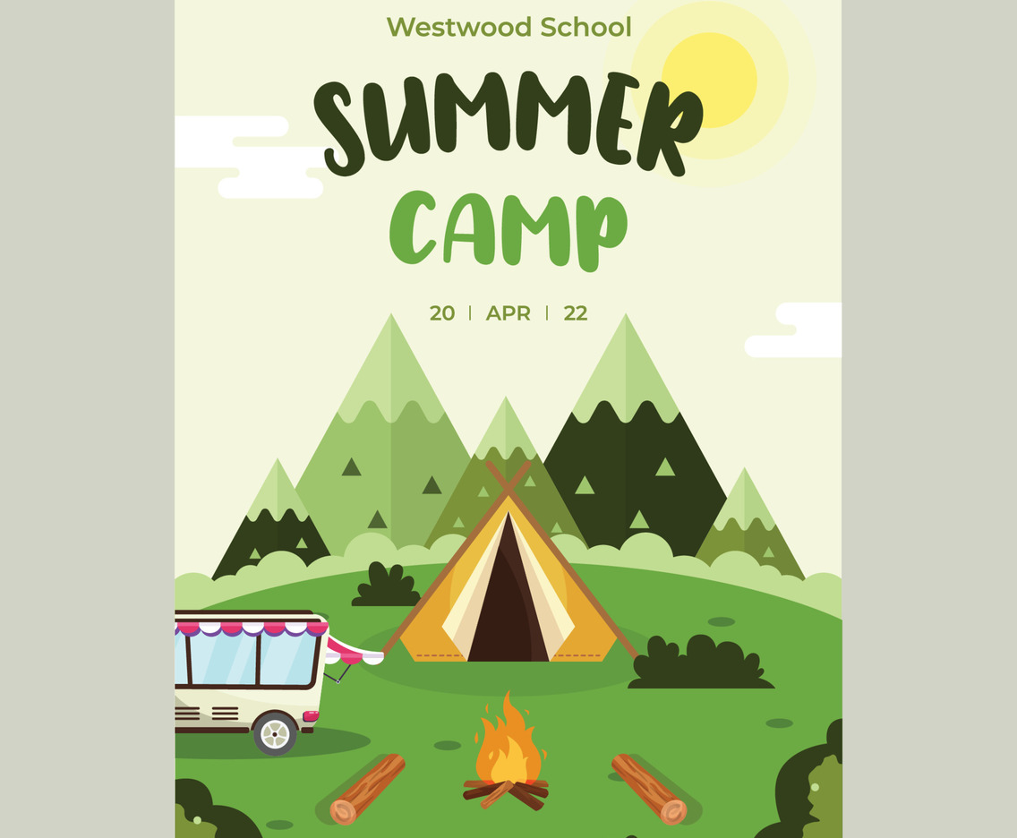 Cute Poster Summer Camp Festival