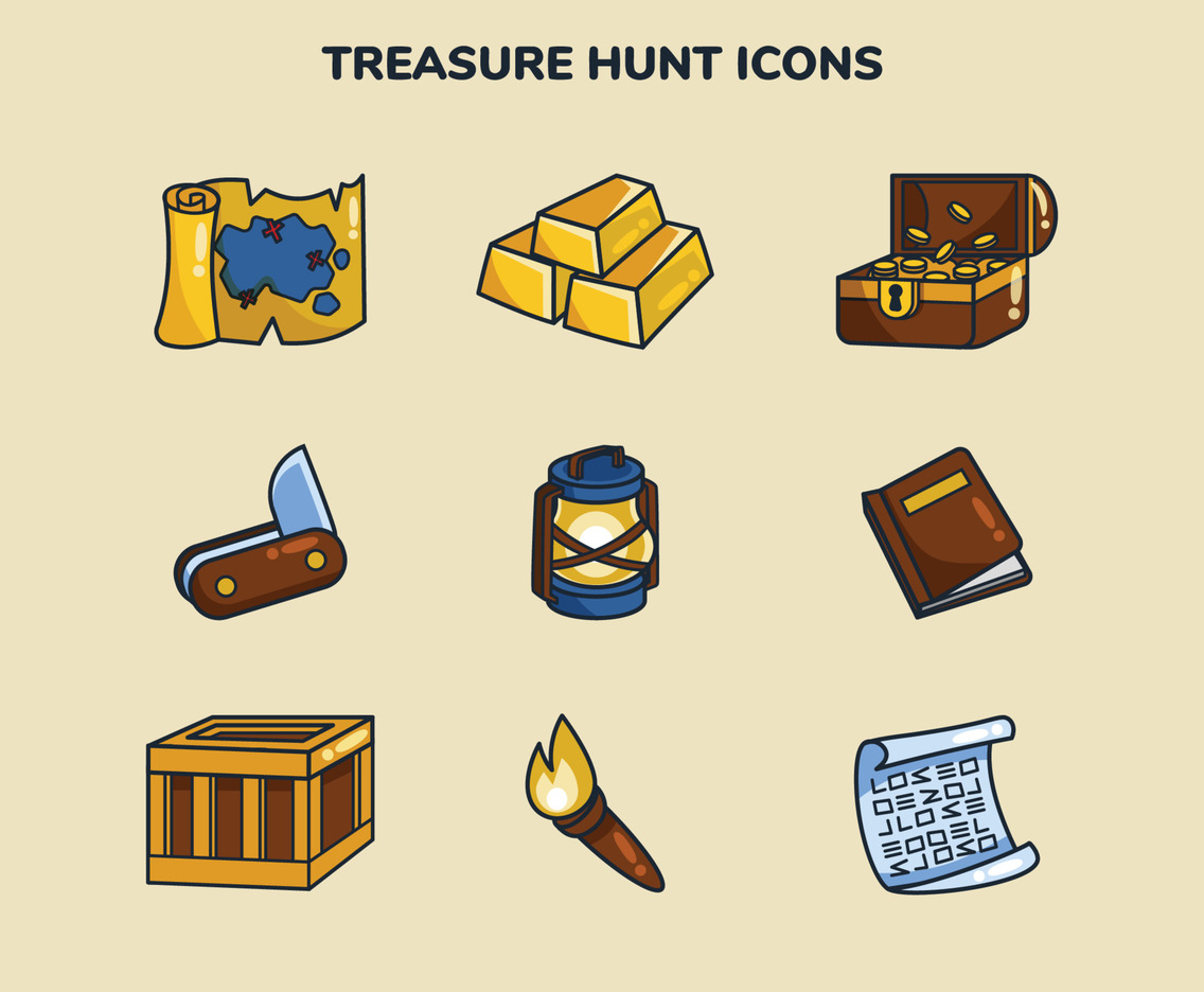 Exploration Treasure Hunt Icons