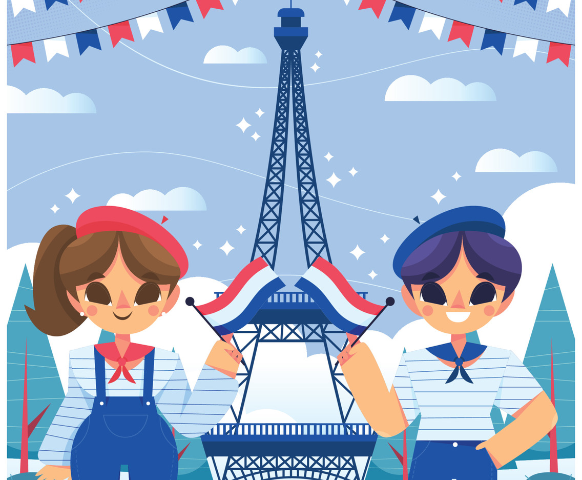 French Couple Celebrating Bastille Day