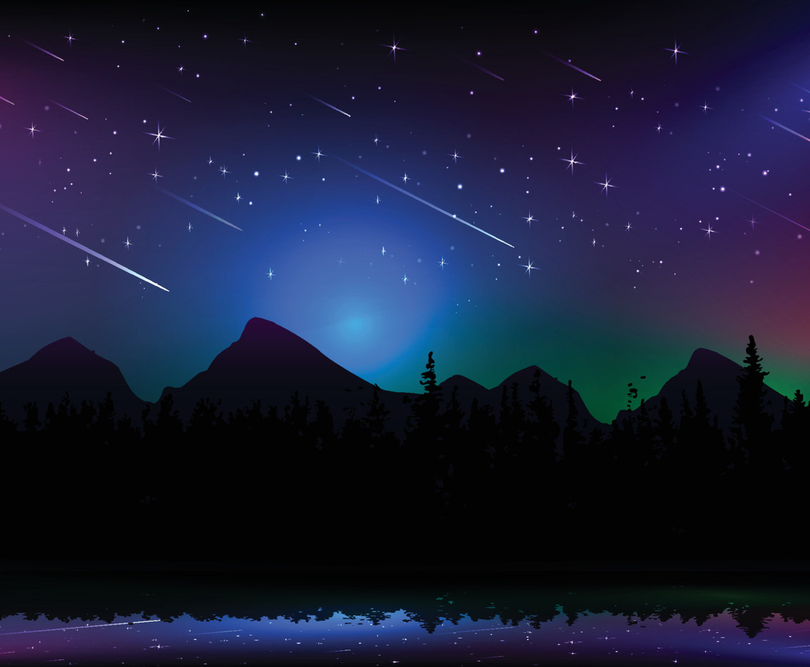 Night Meteor Shower Background Concept