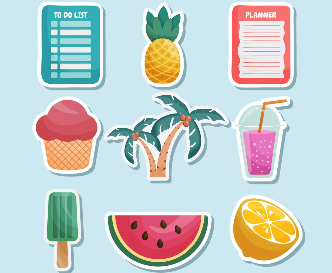 summer holiday journal template sticker