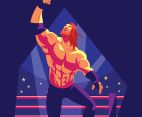 Strong Professional Wrestler in the Ring