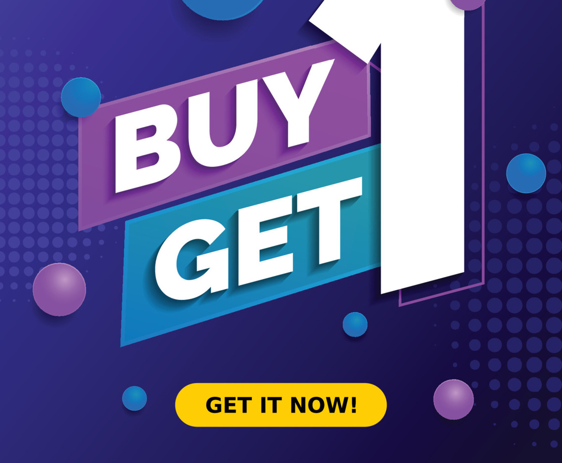 Buy 1 Get 1 Promo Bubble Vivid Color Concept