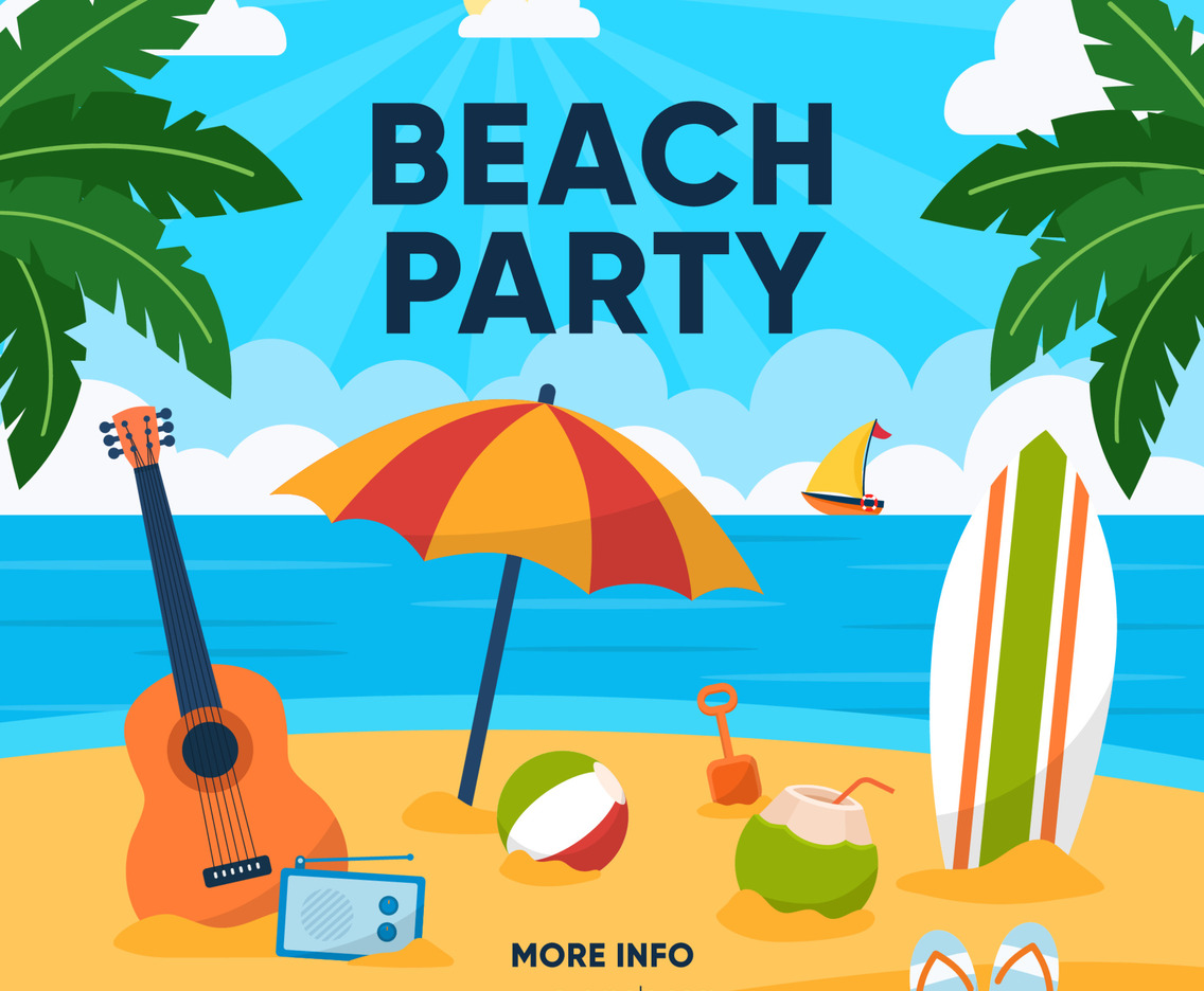 Summer Beach Party for Social Media Poast