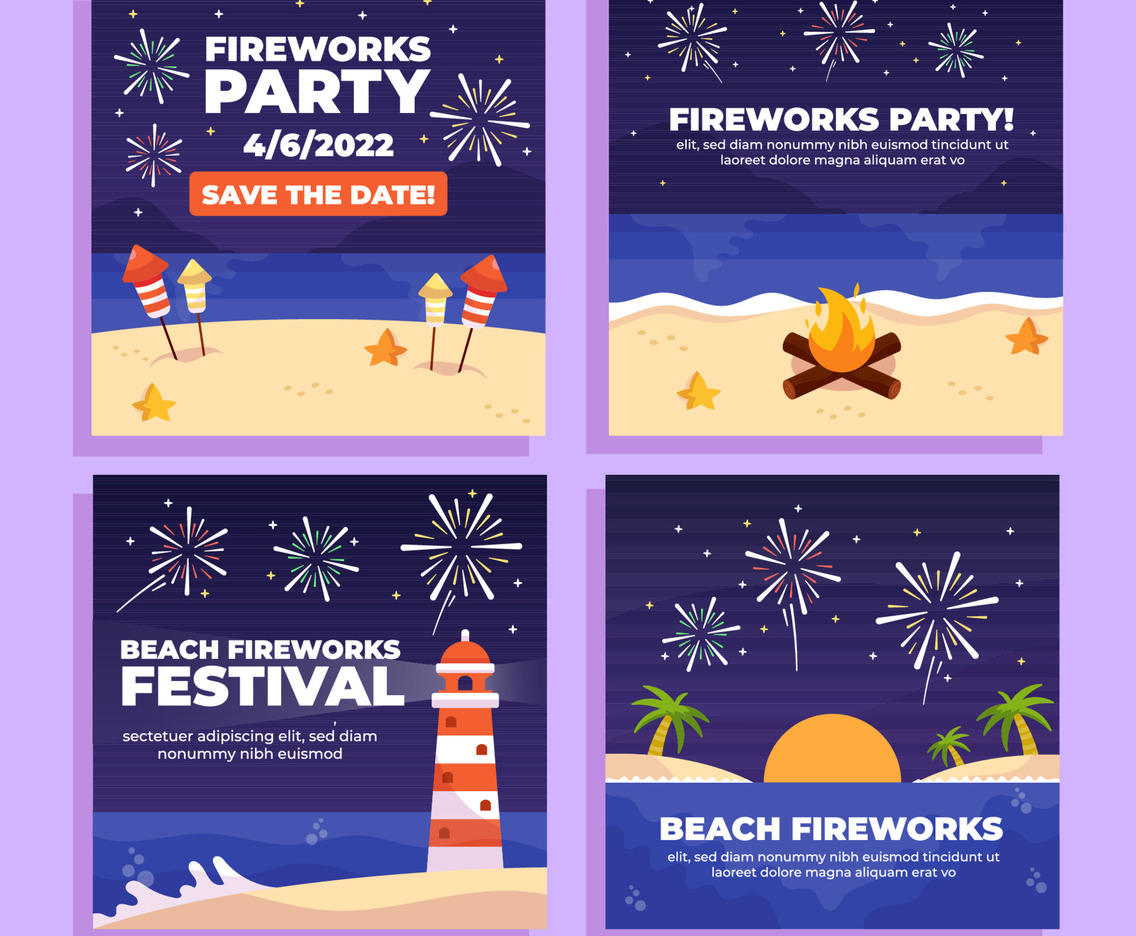 Festival Fireworks Social Media Tamplate