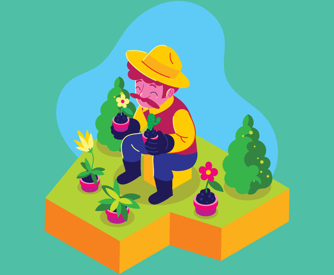 Happy Gardening Man