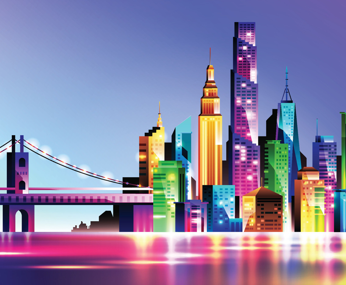Colorful Skyscraper Background