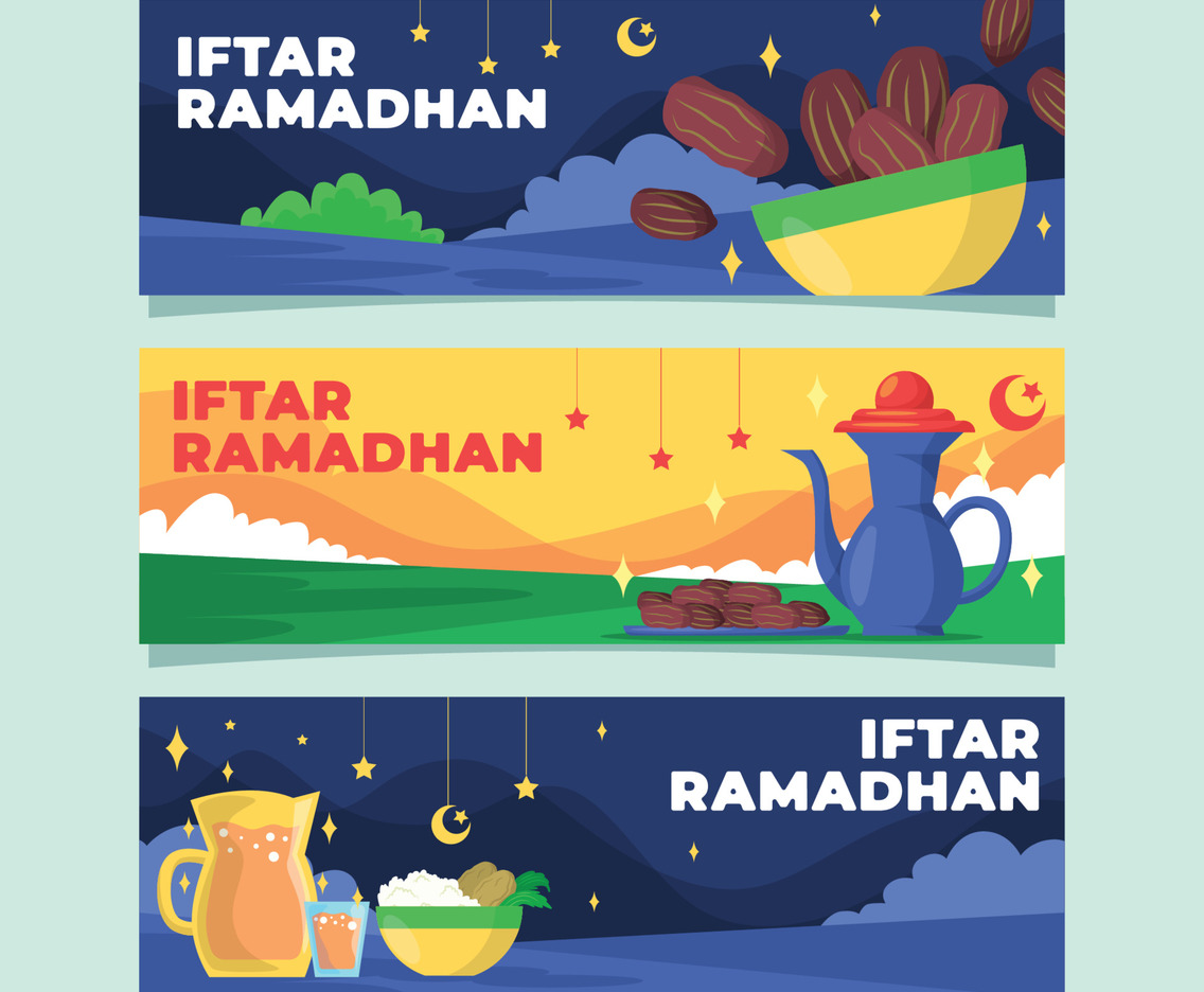 Eid Fasting Iftar Banner Set Design
