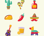 Cinco De Mayo Icon Set Design