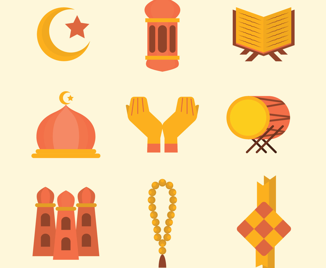 Eid Season Greeting Icon Set
