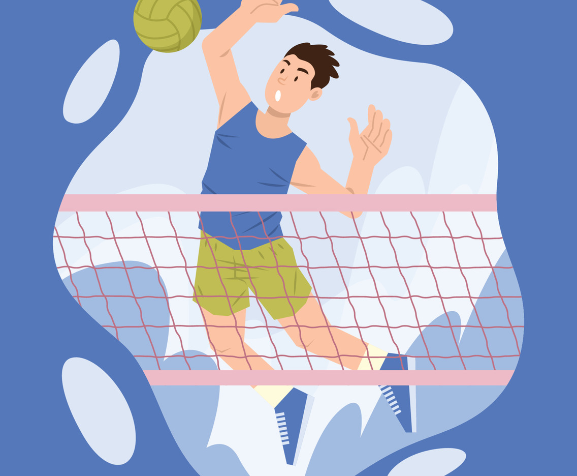 Volley Player Smashing The Ball