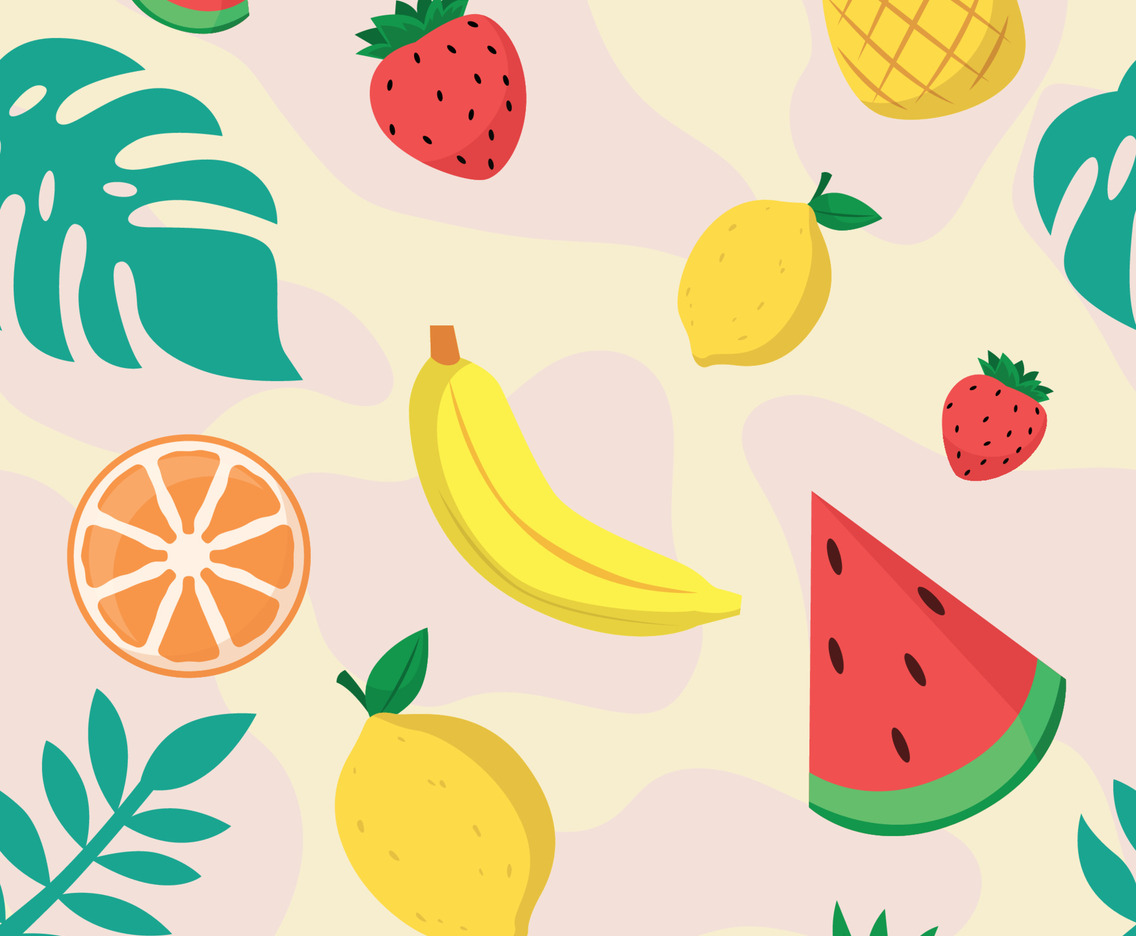 Seamless Pattern Tropical Fruits