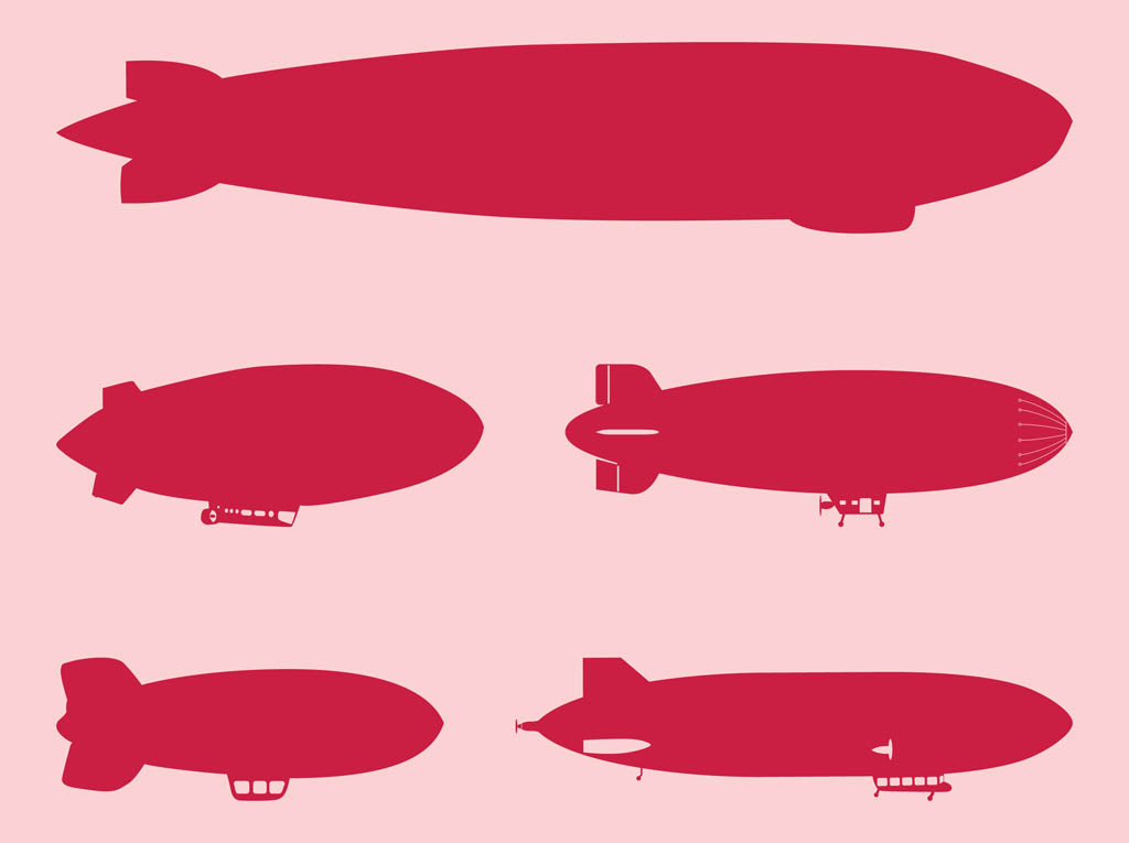 Blimp Silhouettes Set