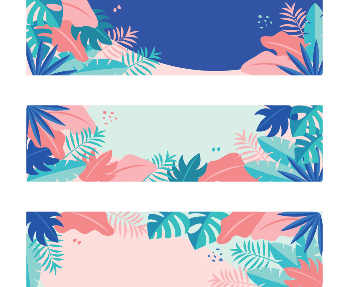 Summer Floral Horizontal Banner Template