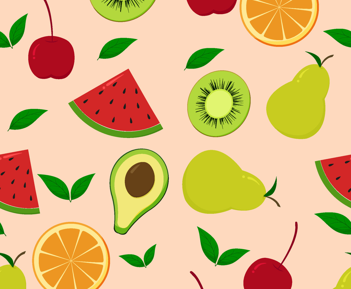 Tropical Fruits Seamless Background