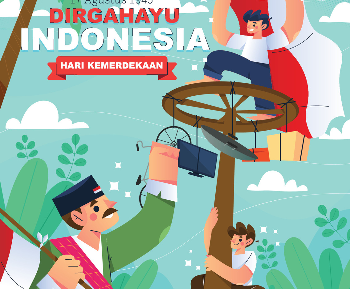 Indonesia Independence Day With Areca Climbing Is A Traditional Game