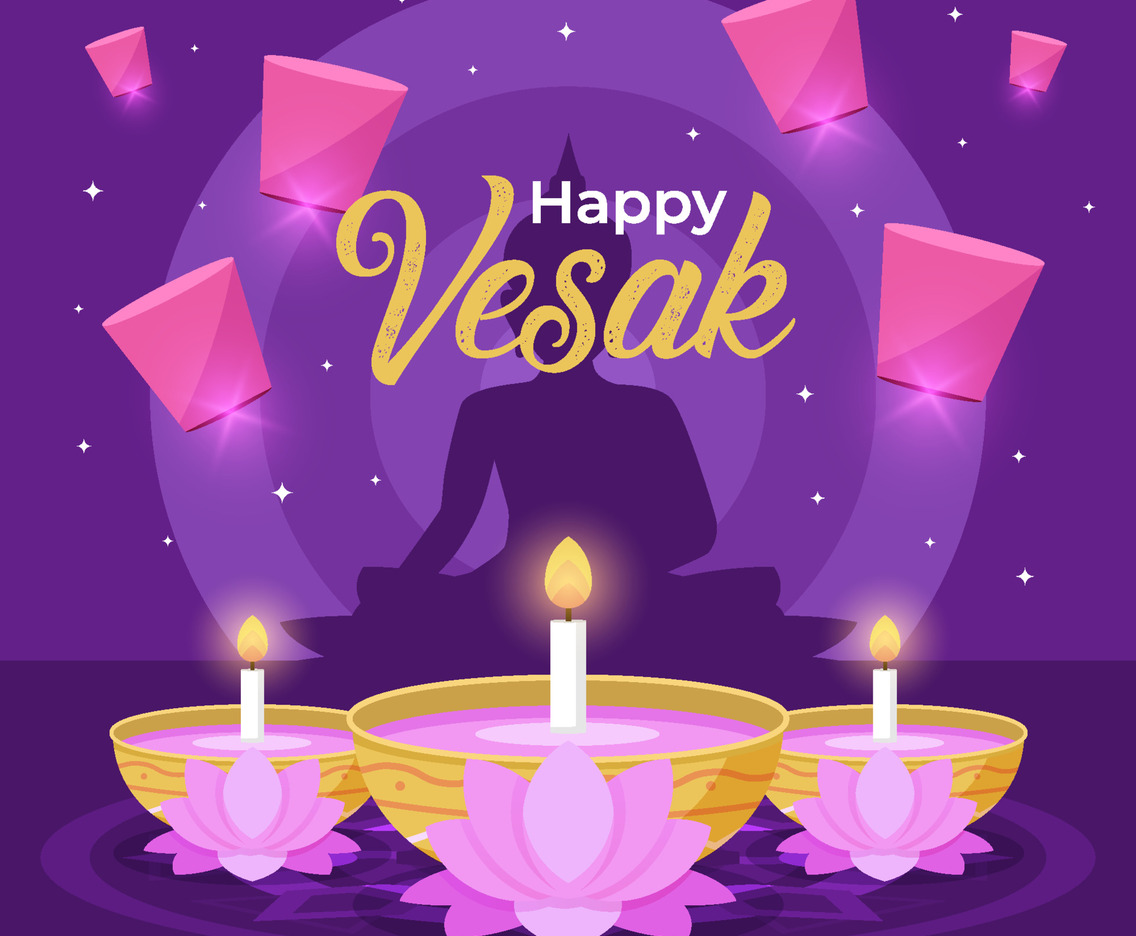 Flat Design Happy Vesak Day
