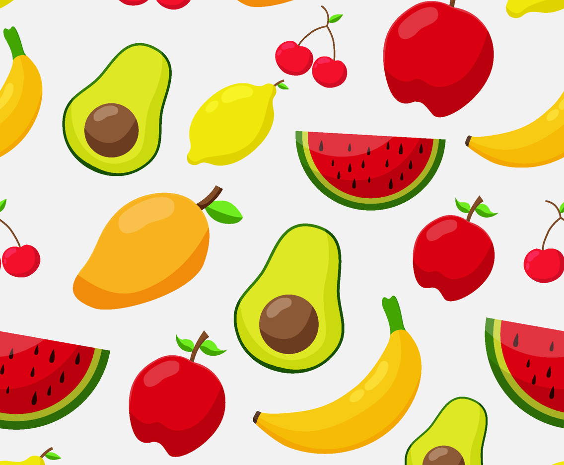 Tropical Fruits Seamless Background