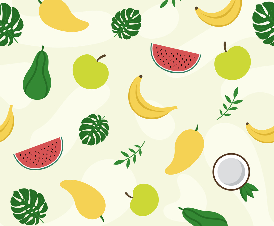 Tropical Fruits Seamless Background