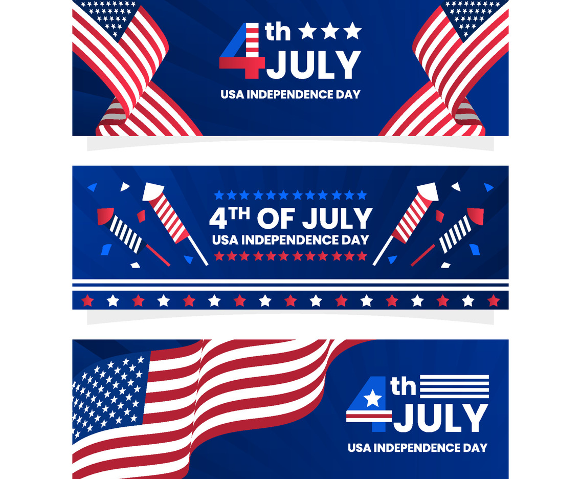 USA 4th of July Festivity Banner Collection