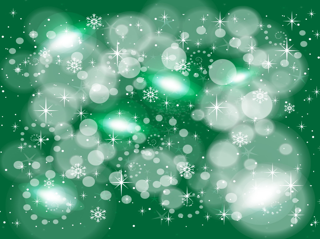 Green Snow Flake Background