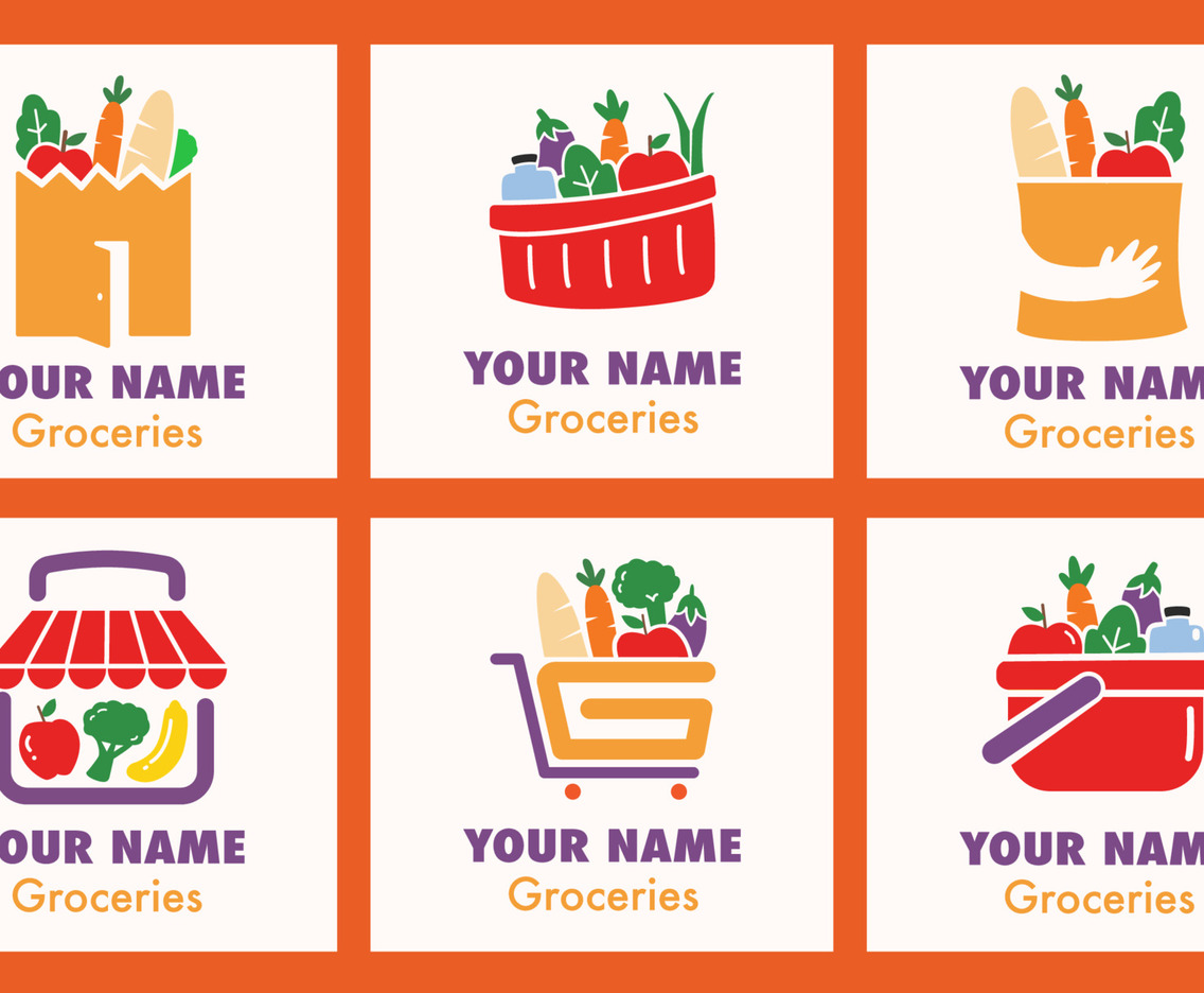 Set of Hand drawn Groceries Logo