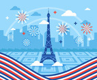 Flat Design Bastille Day Concept
