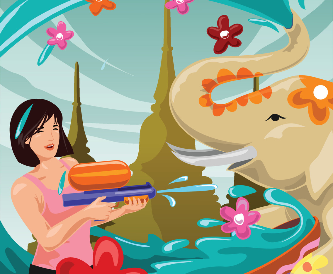 Enjoying Songkran Festival