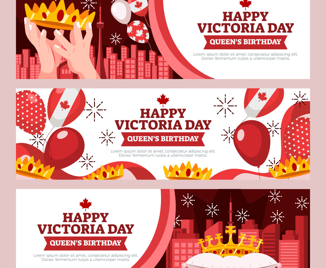 Set of Canada Day Banners