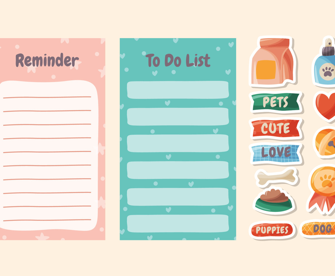 Journal Template Pages With Pet Doodle Sticker