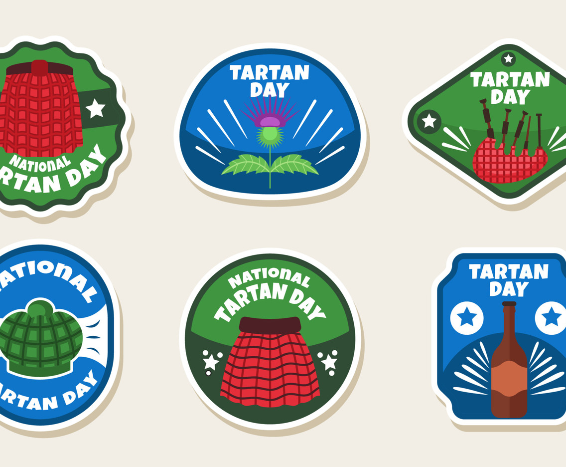 Set of Tartan Day Stickers