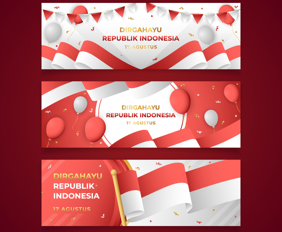 Indonesia Independence Day Banner Set Template