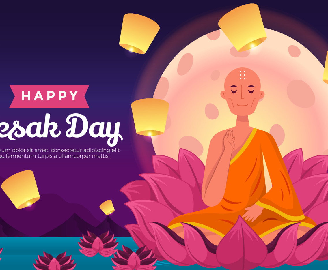 Happy Vesak Day Background Concept