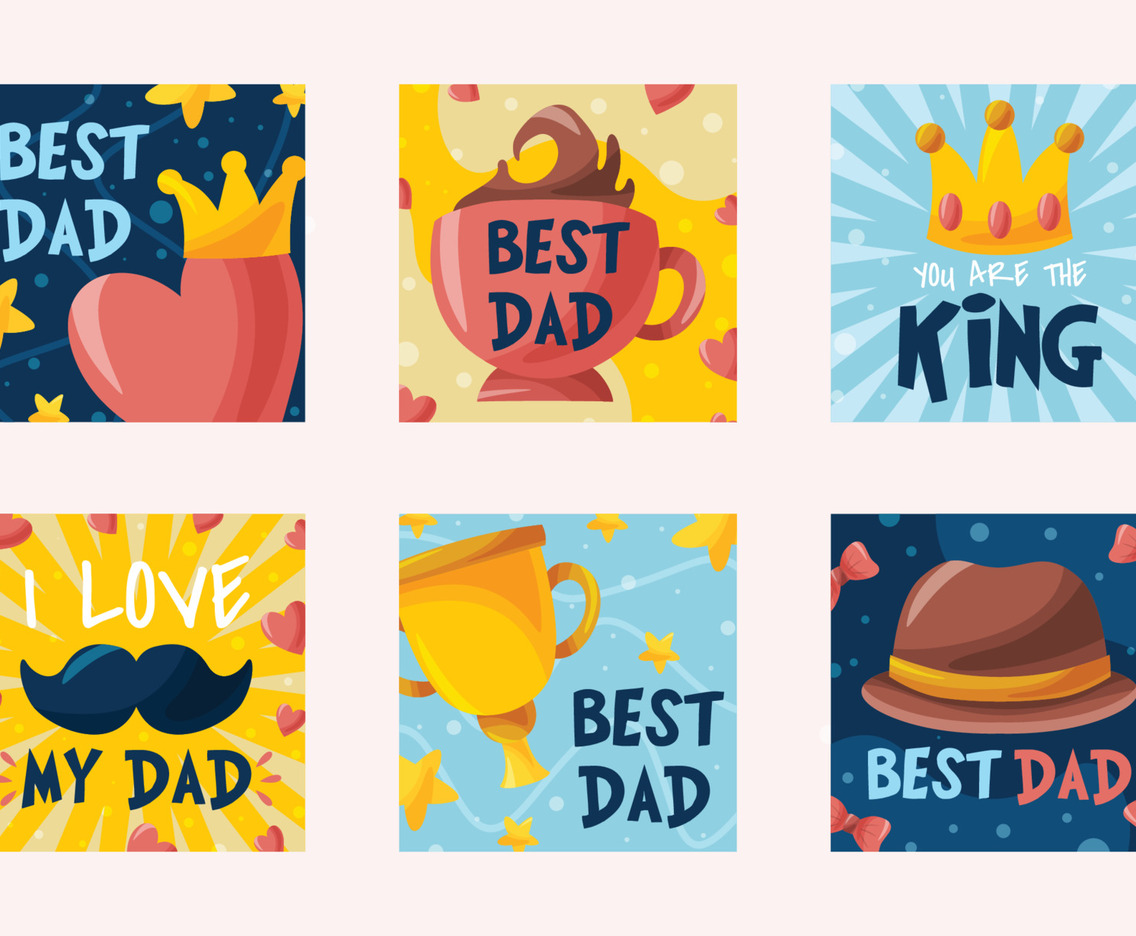 Happy Father's Day Cute Doodle Card Collection