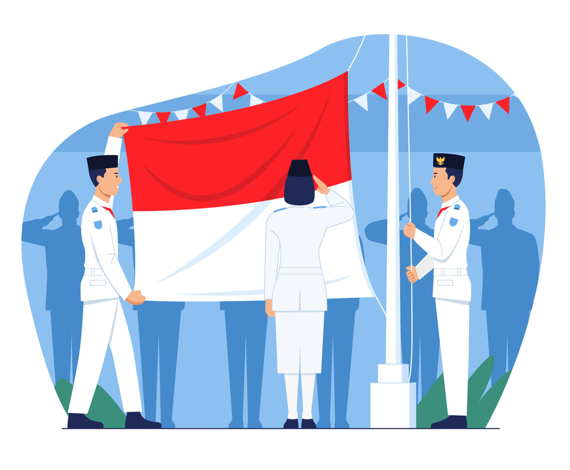 Paskibra Raising Indonesian Flag