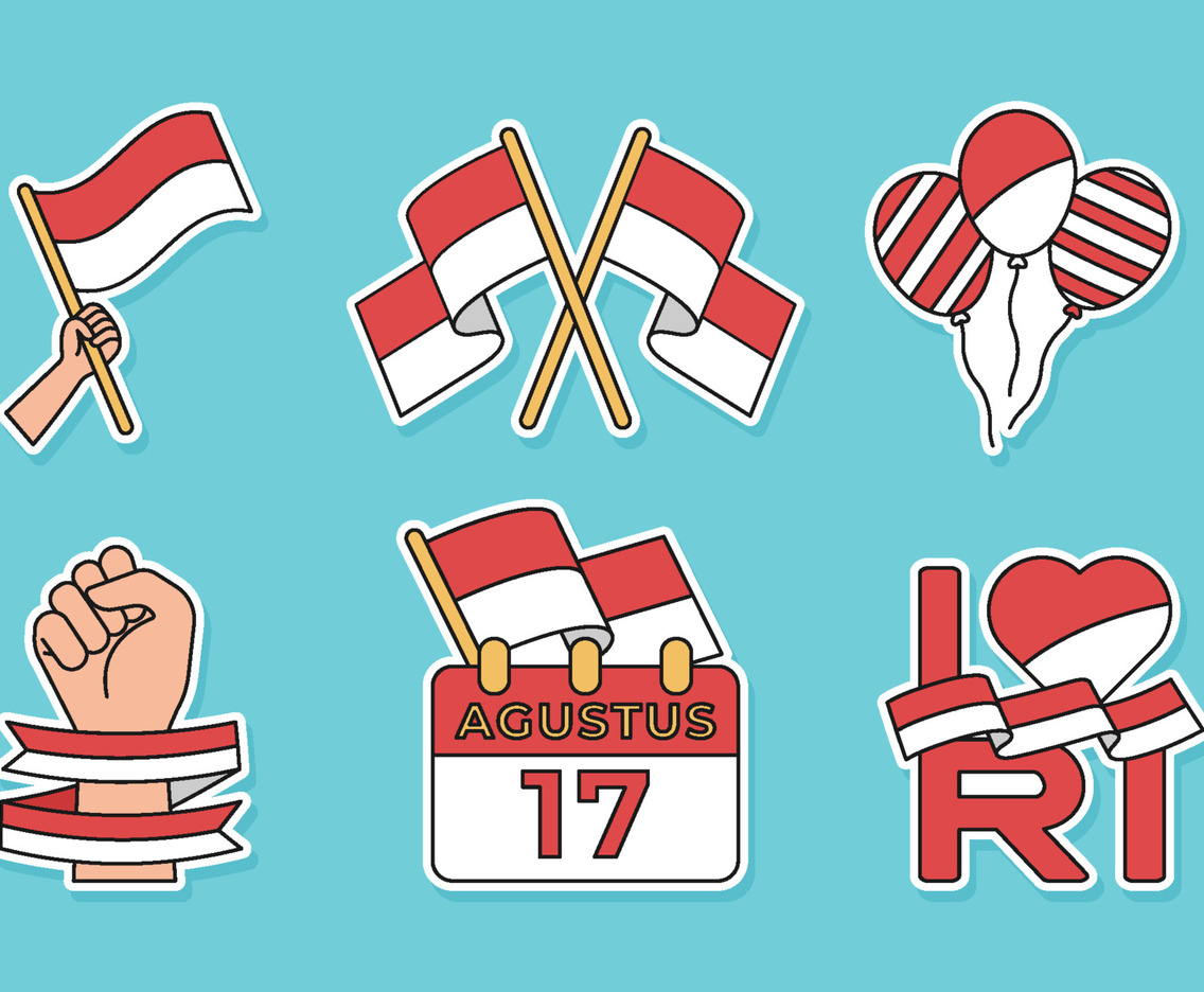 Indonesia Independence Day Sticker Set