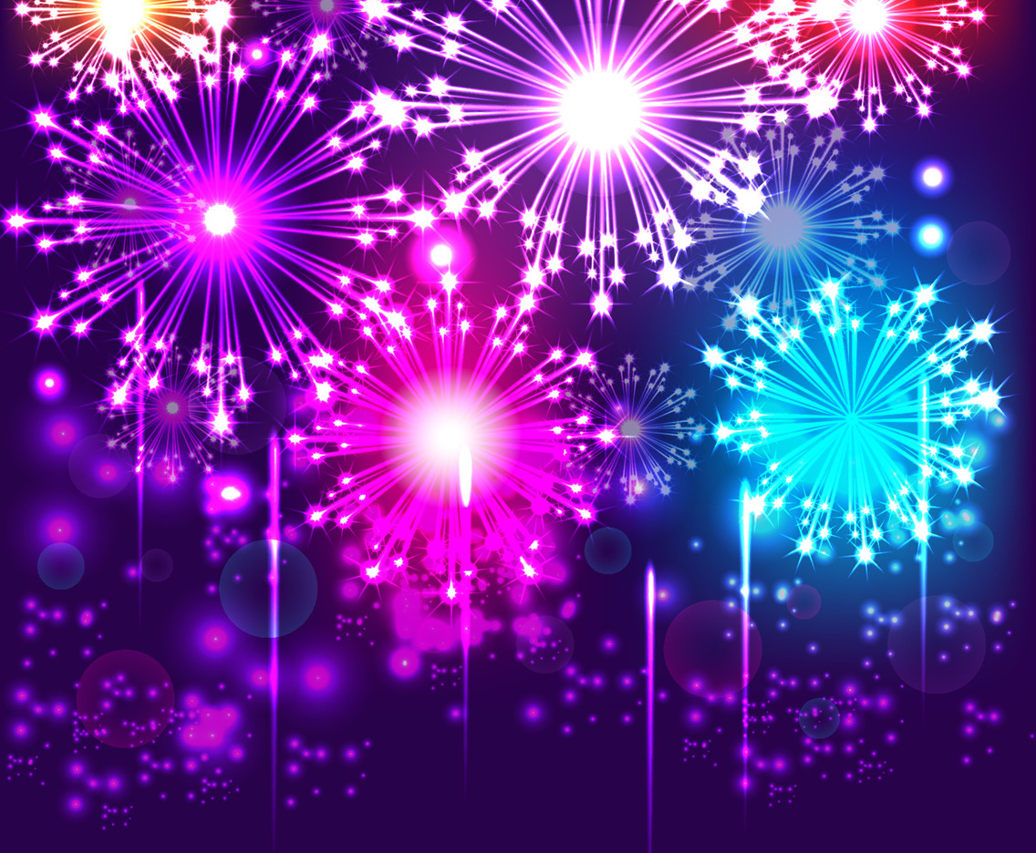 Firework Show at the Night Sky