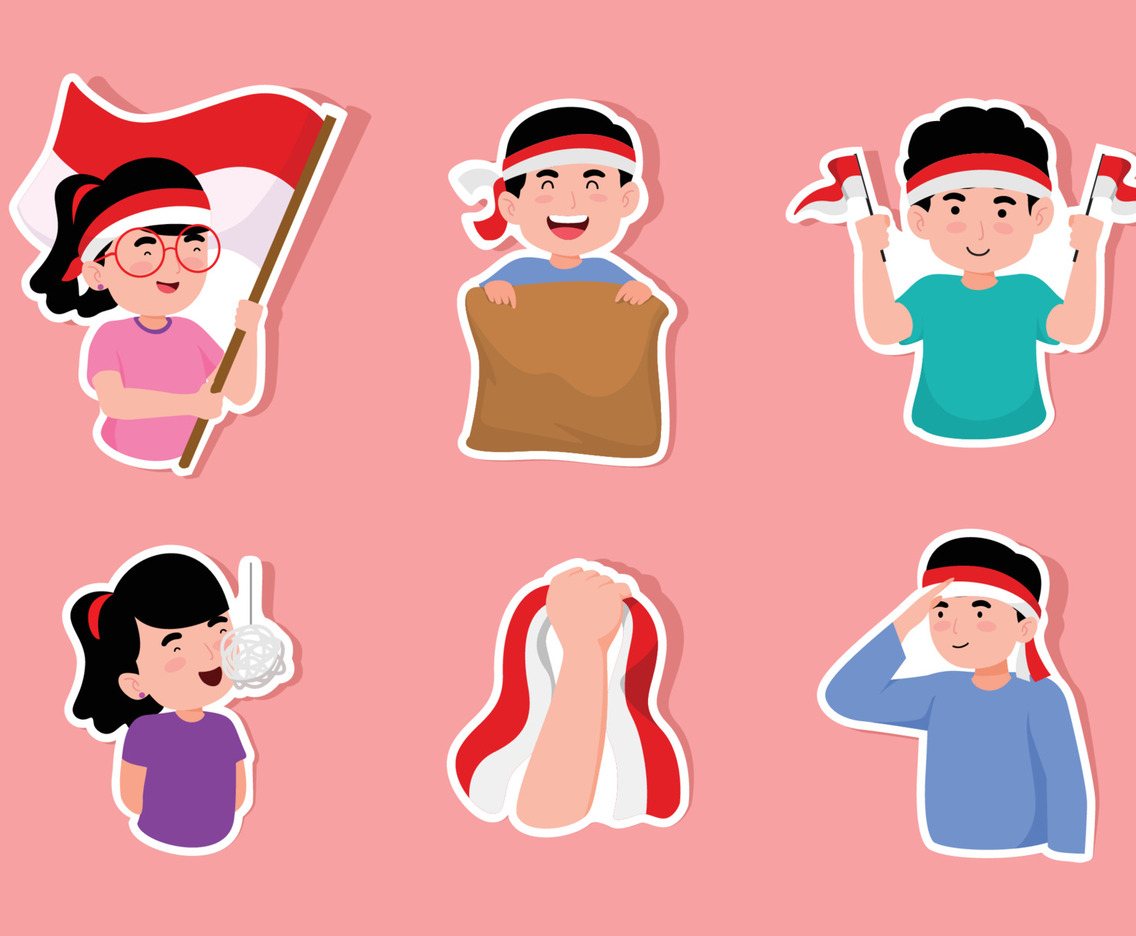 Happy Indonesia Independence Day Sticker Pack