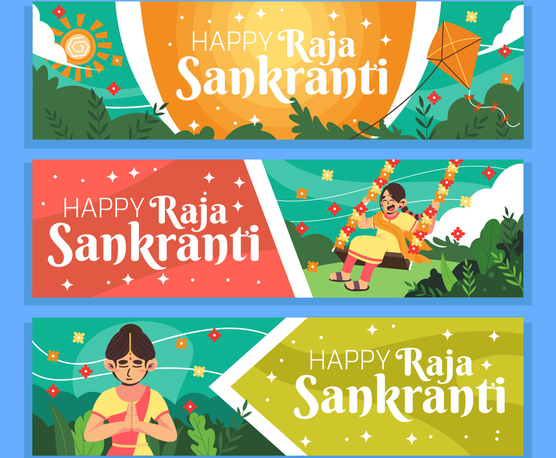Raja Sankranti Banner Set