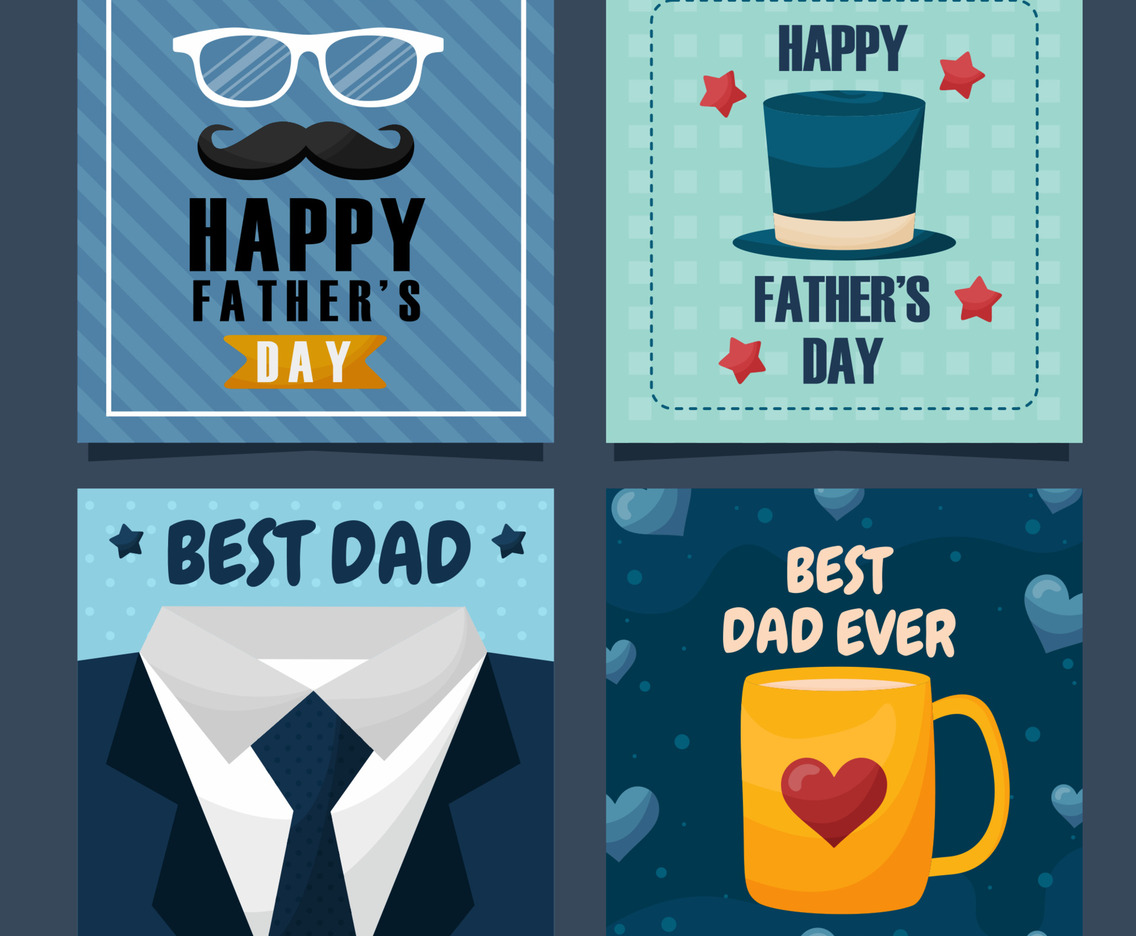 Happy Father's Day Greeting Card Set