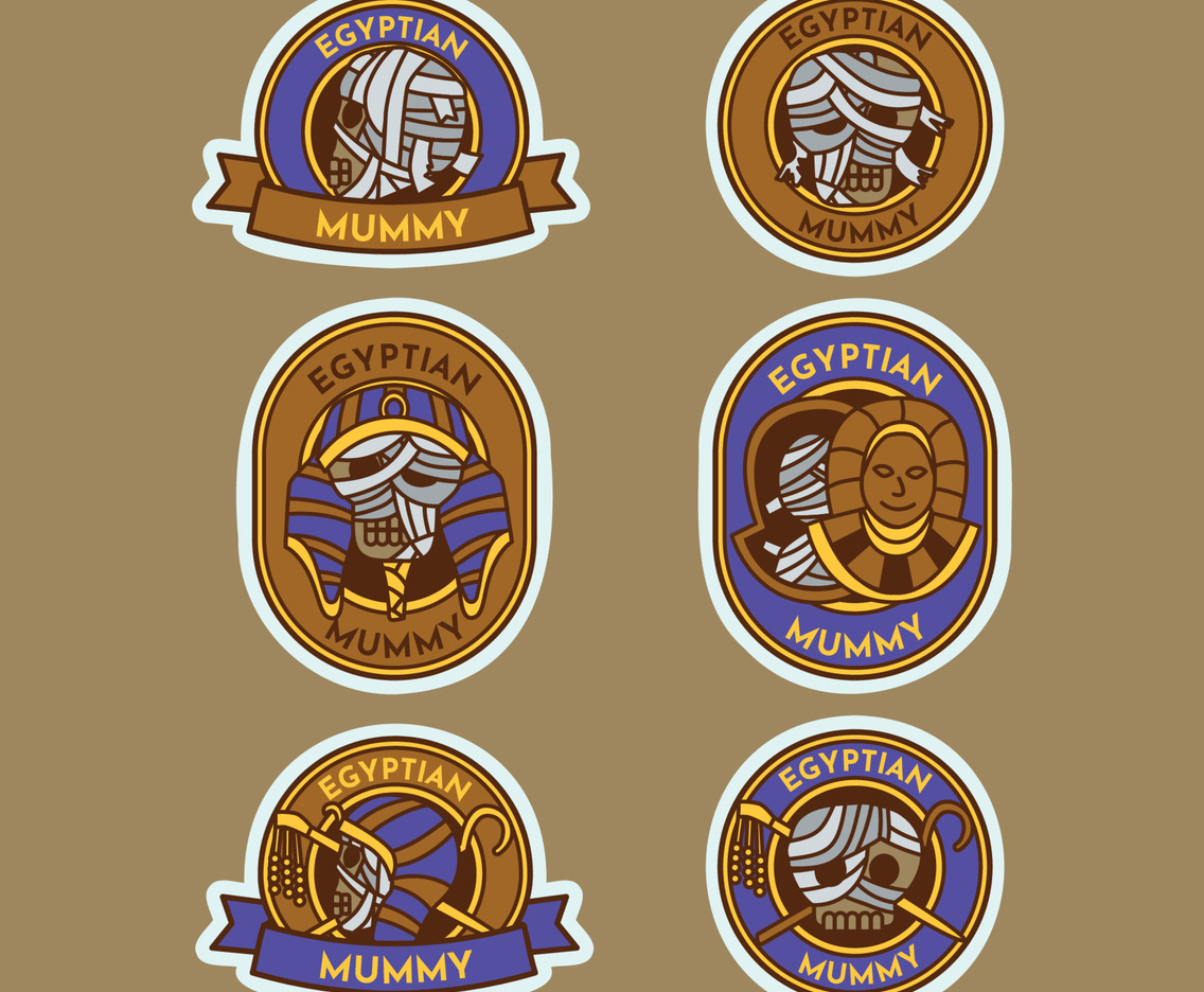 Egyptian Mummy Badge Stickers