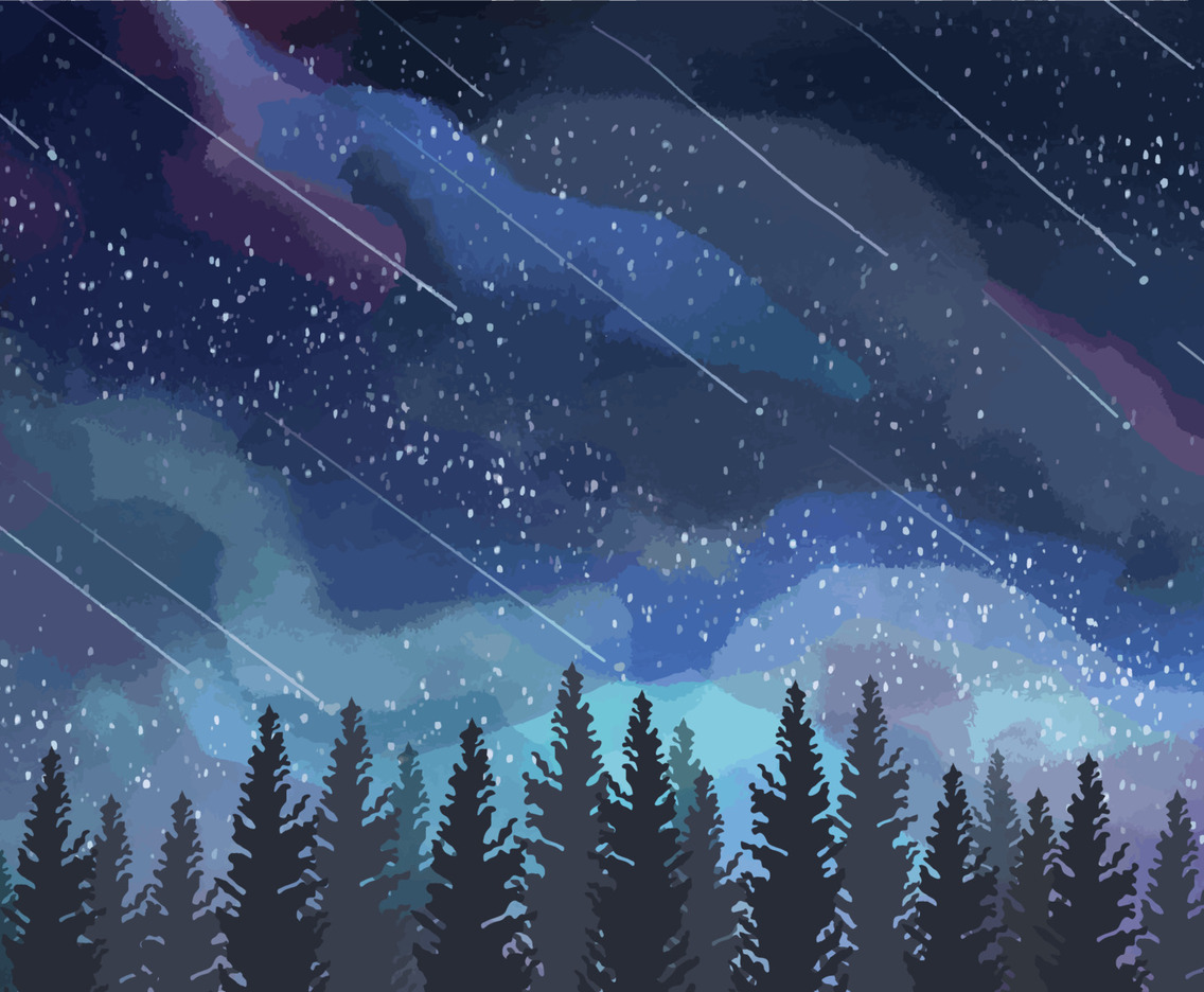Watercolor Meteor Shower Background
