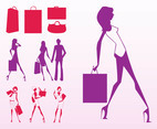 Shopping Girls Silhouettes
