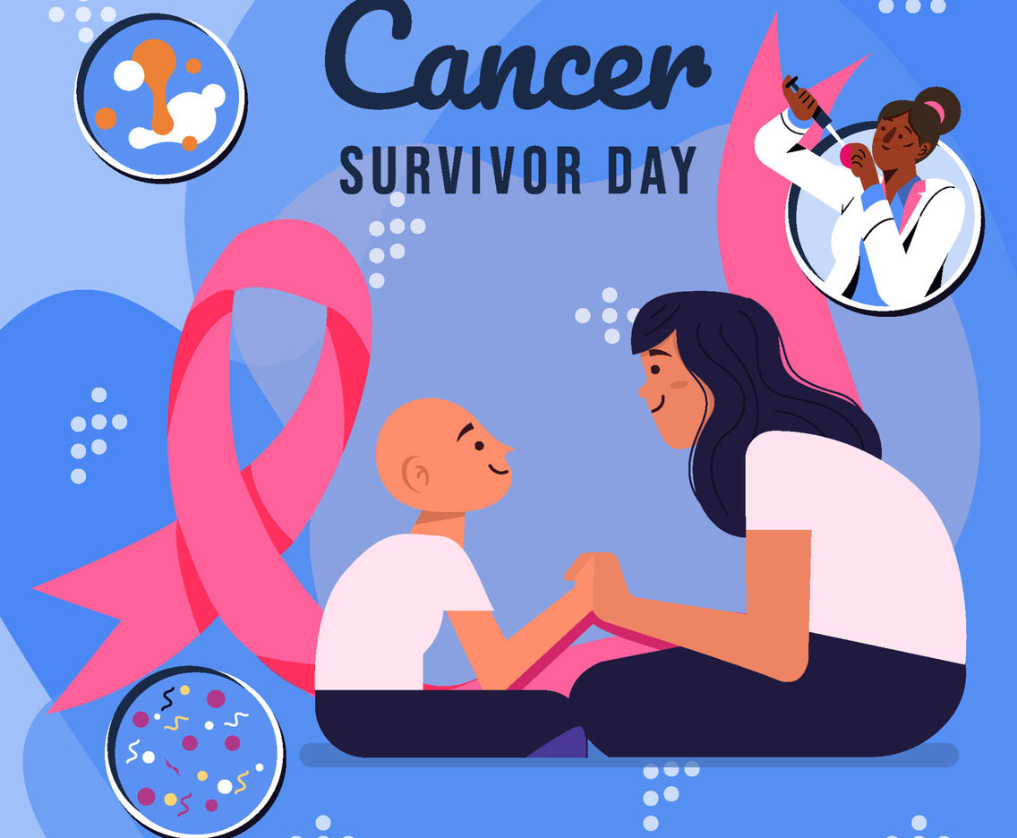 Mother Support Daughter In Cancer Day Concept