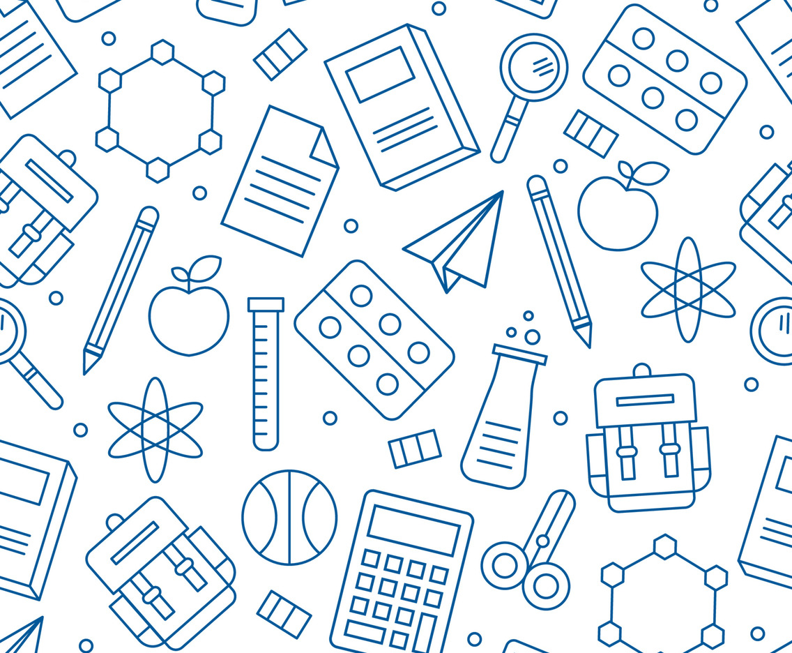 Back to School Seamless Outline Pattern