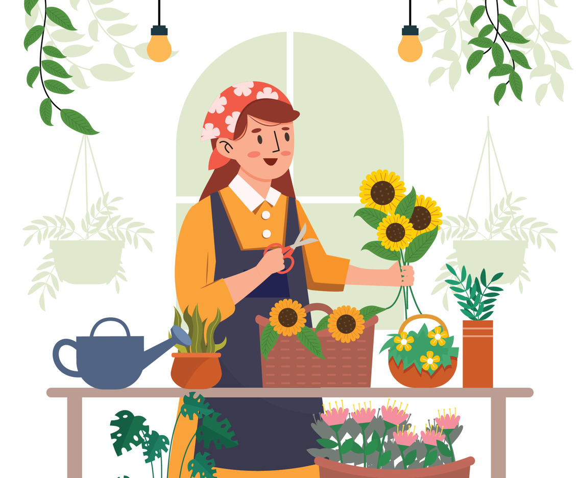 Beautiful Florist With Beautiful Flowers