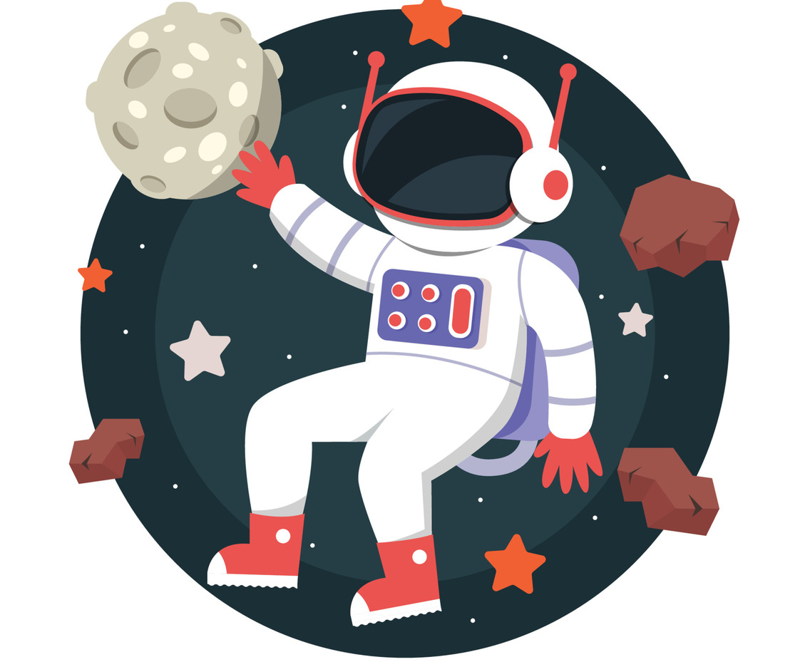 Astronaut Flying On Space