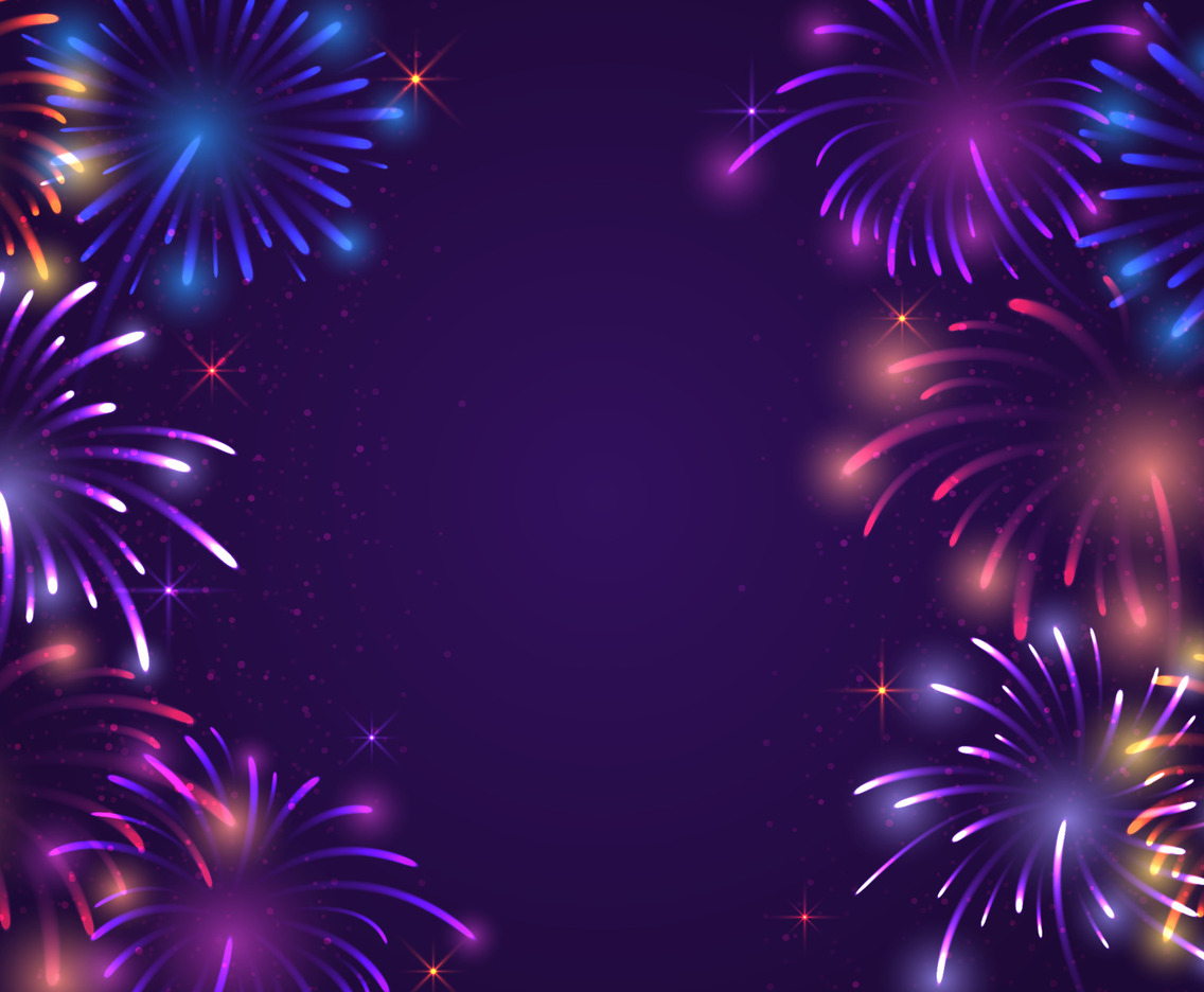 Colorful Fireworks Background Template